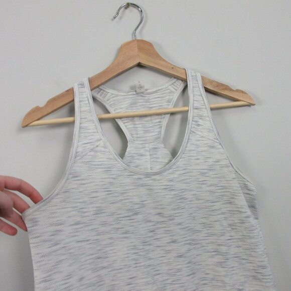 Lululemon Running Tank Top Women 6 Heather Grey Racerback Twist Back Yoga 96 - Picture 5 of 10